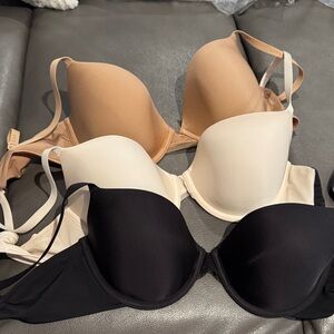 DKNY Nude, Cream & Black Molded T-Shirt Bra Trio